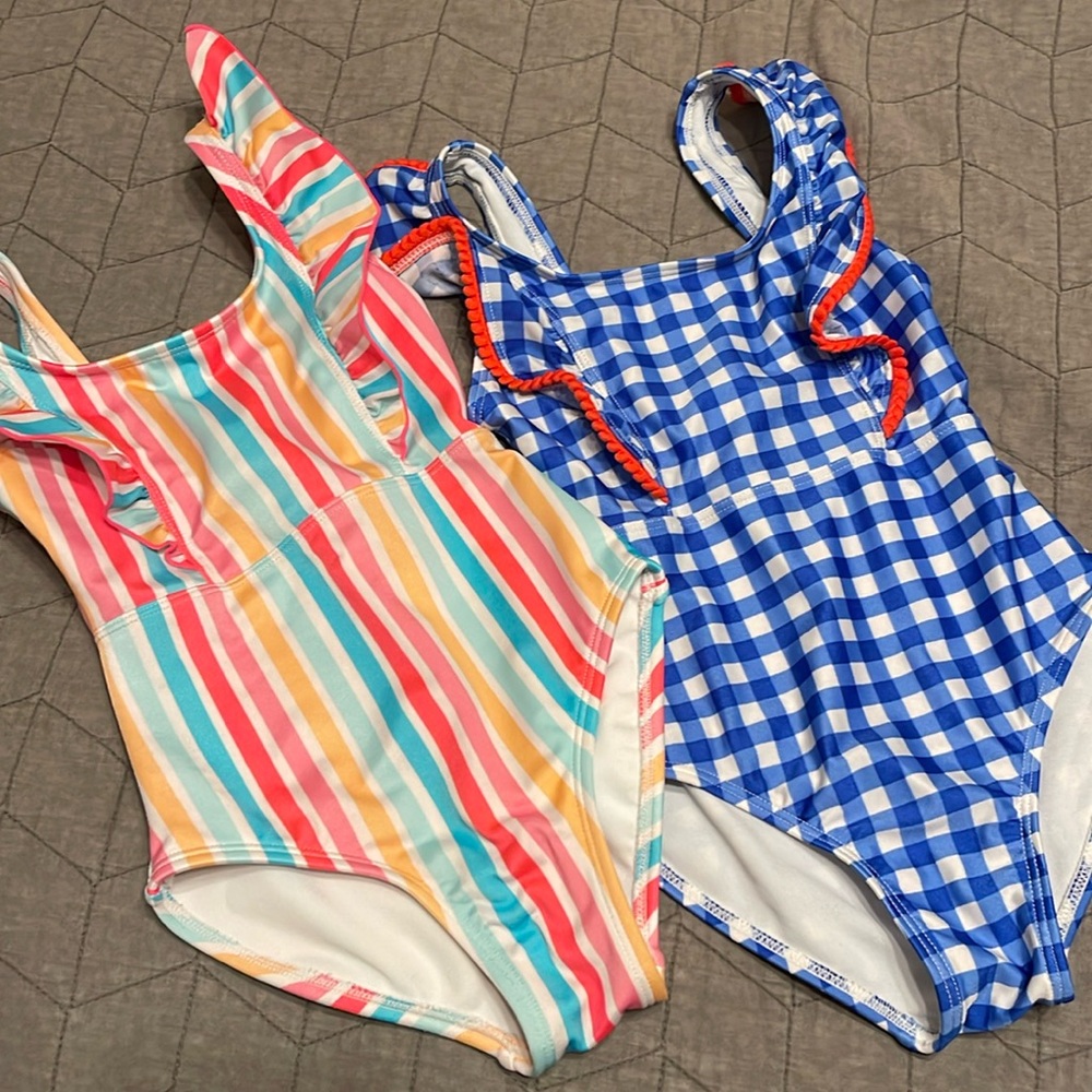 ADORABLE Cat & Jack bathing suits. Girls size XS (4/5). Like new.